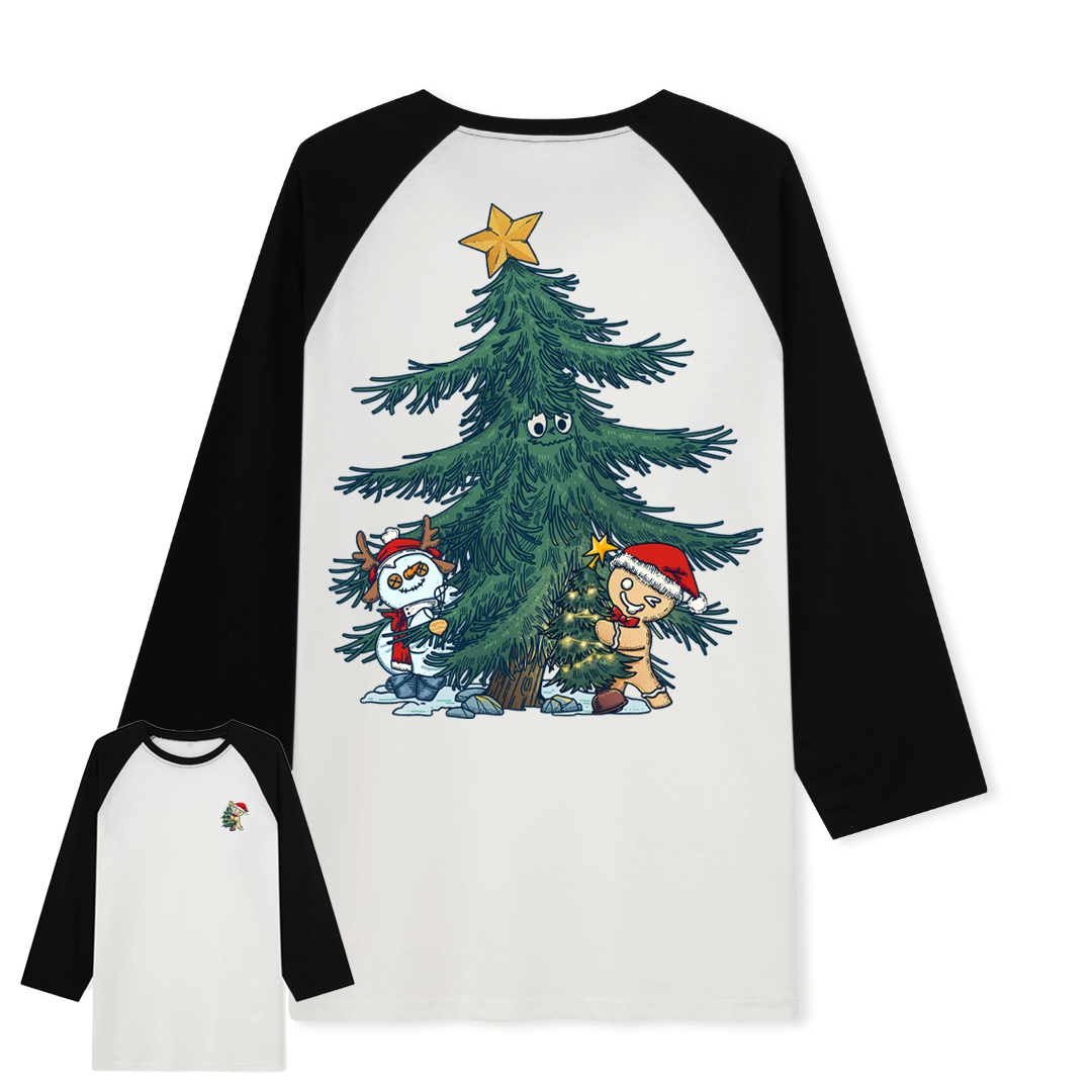 Merry Christmas Raglan Long Sleeve Top