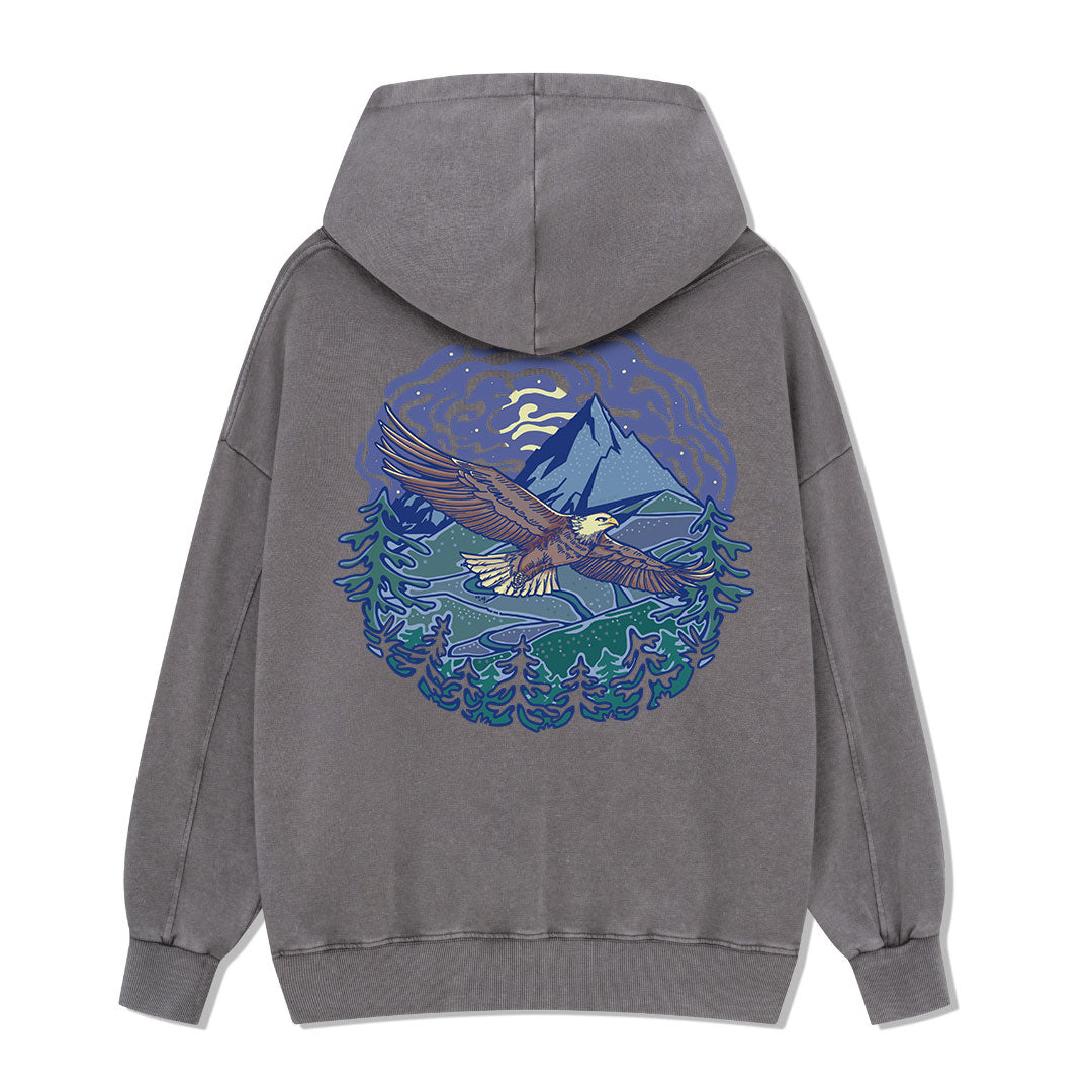 Yellowstone National Park Back-printed Washed Hoodie