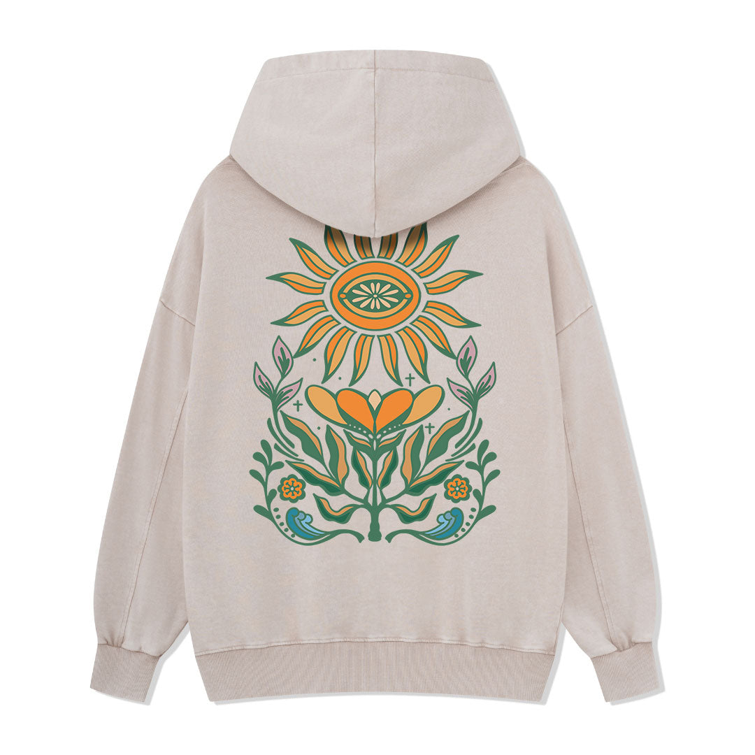 Sunflower Back-printed Washed Hoodie