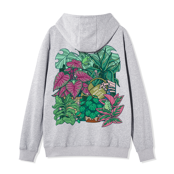 Freeleaf You Make Me Feel Alive Back-printed Unisex Nature Inspired Fleece Full-Zip Hoodie