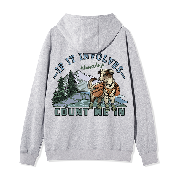 Freeleaf Hiking & Dogs Adventure Unisex Nature Inspired Fleece Full-Zip Hoodie