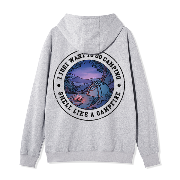 Freeleaf Just Want To Go Camping Unisex Nature Inspired Fleece Full-Zip Hoodie