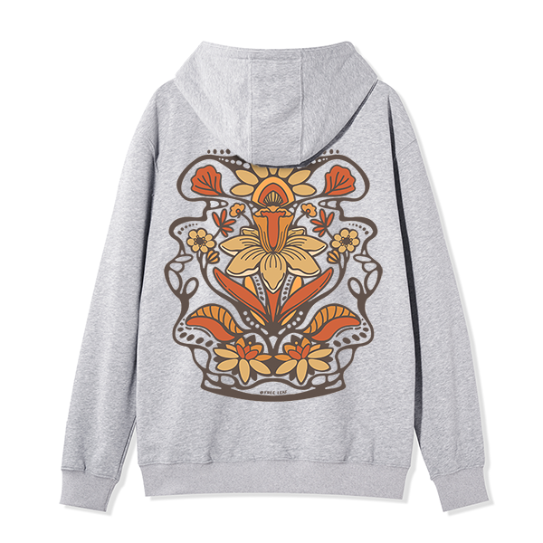 freeleaf-spring-flower-back-printed-unisex-fleece-full-zip-hoodie