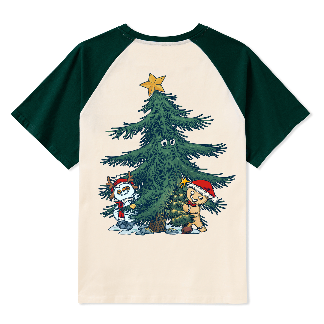 Merry Christmas Raglan Short Sleeve Top