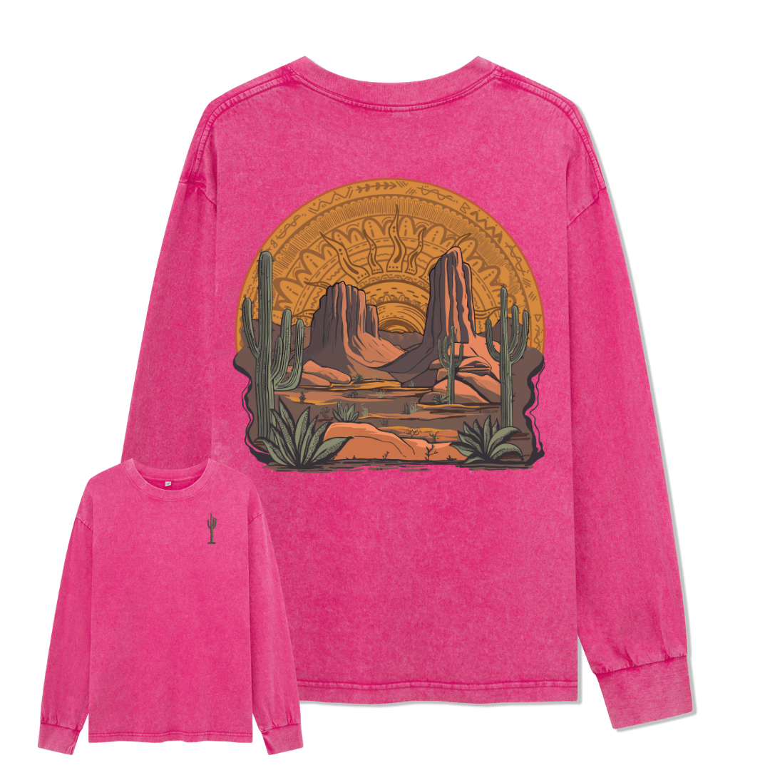 Golden Desert Washed Long Sleeve Top
