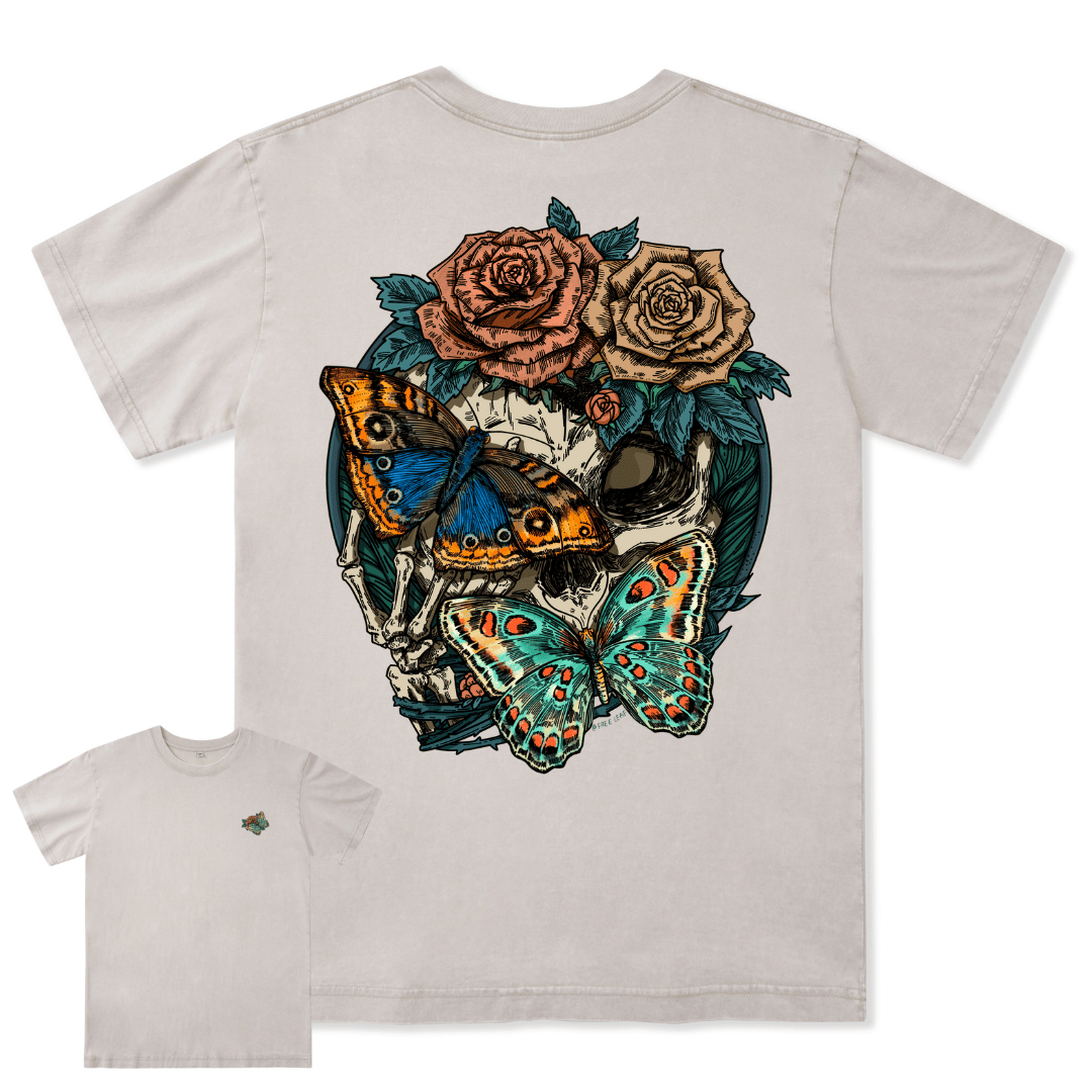 Floral Skull Washed Tee