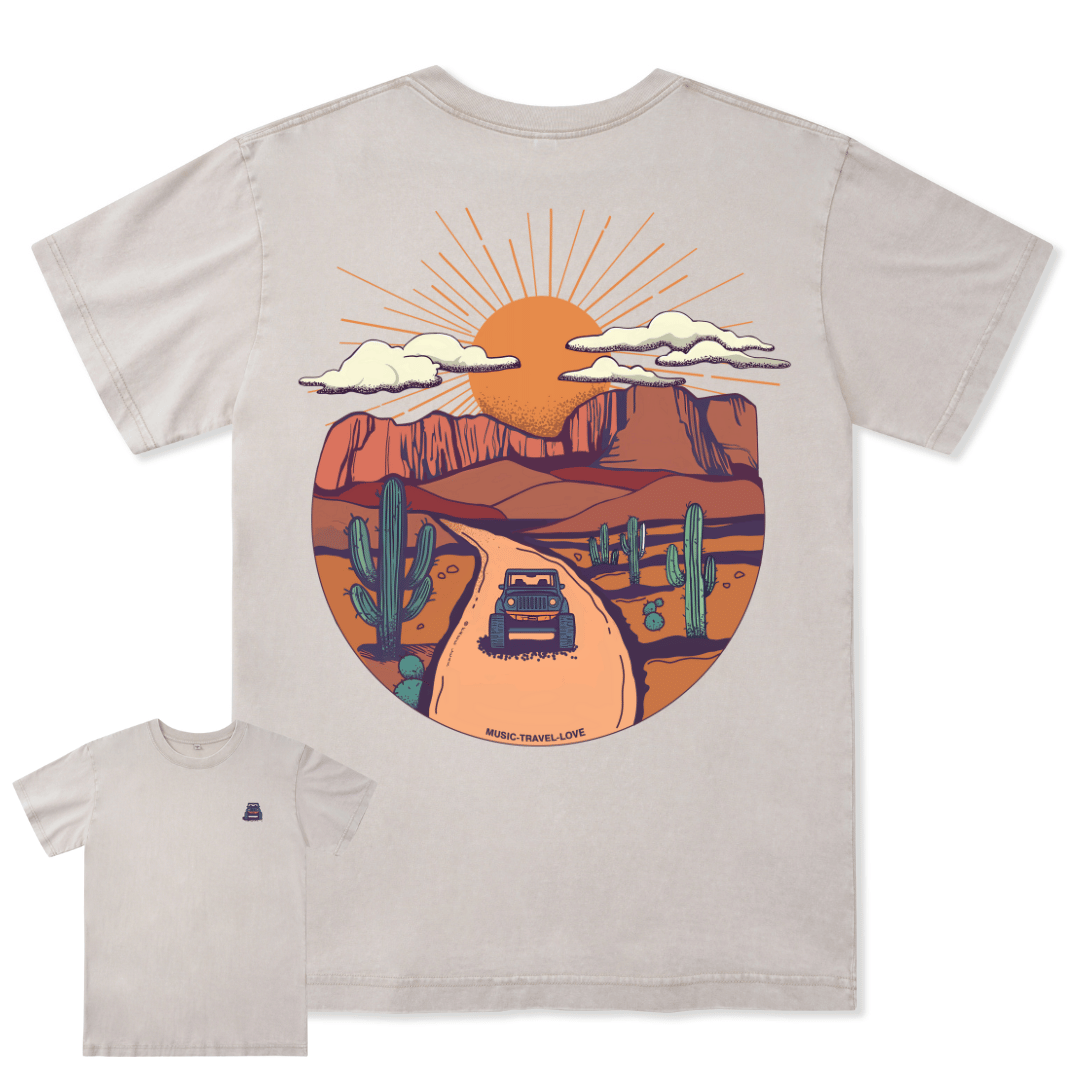 Go Hiking With Music Washed Tee