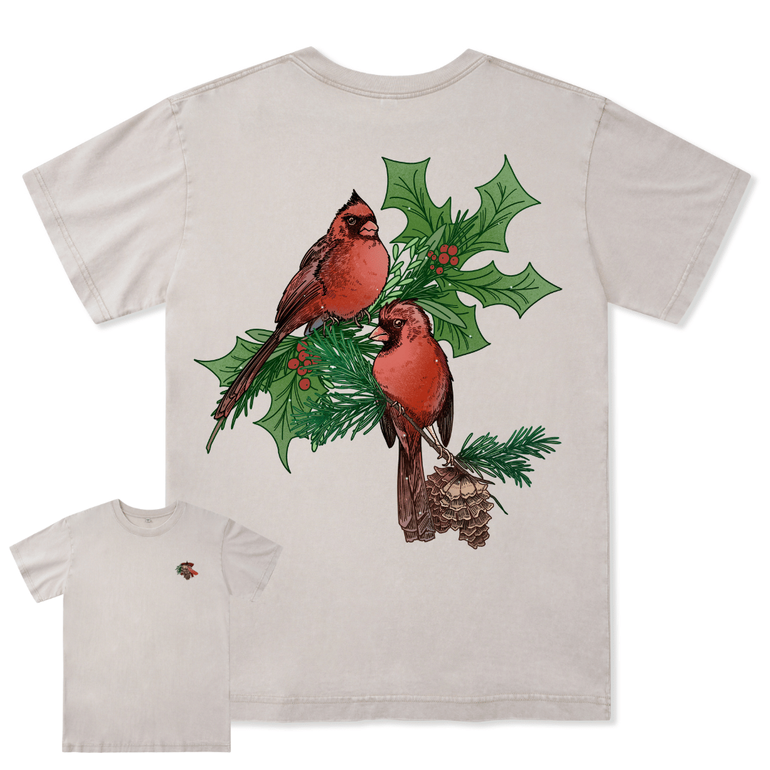 Christmas Cardinal Washed Tee