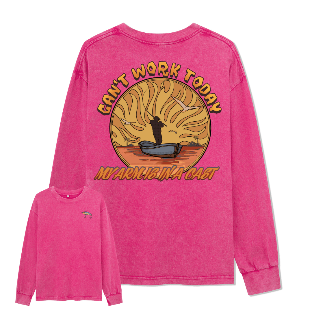 Can't Work Today Washed Long Sleeve Top