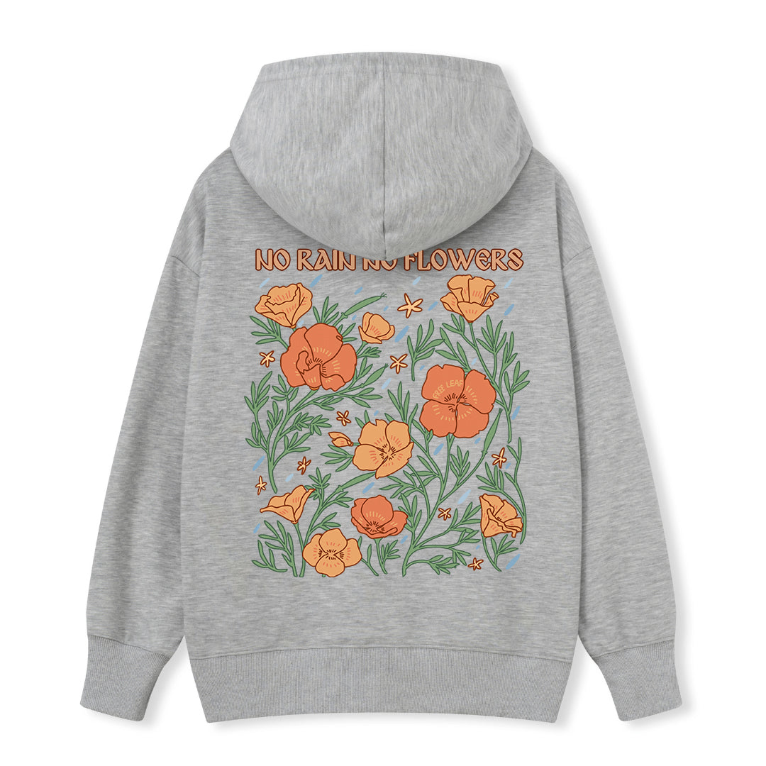 Freeleaf No Rain No Flowers Unisex Back-printed Hoodie