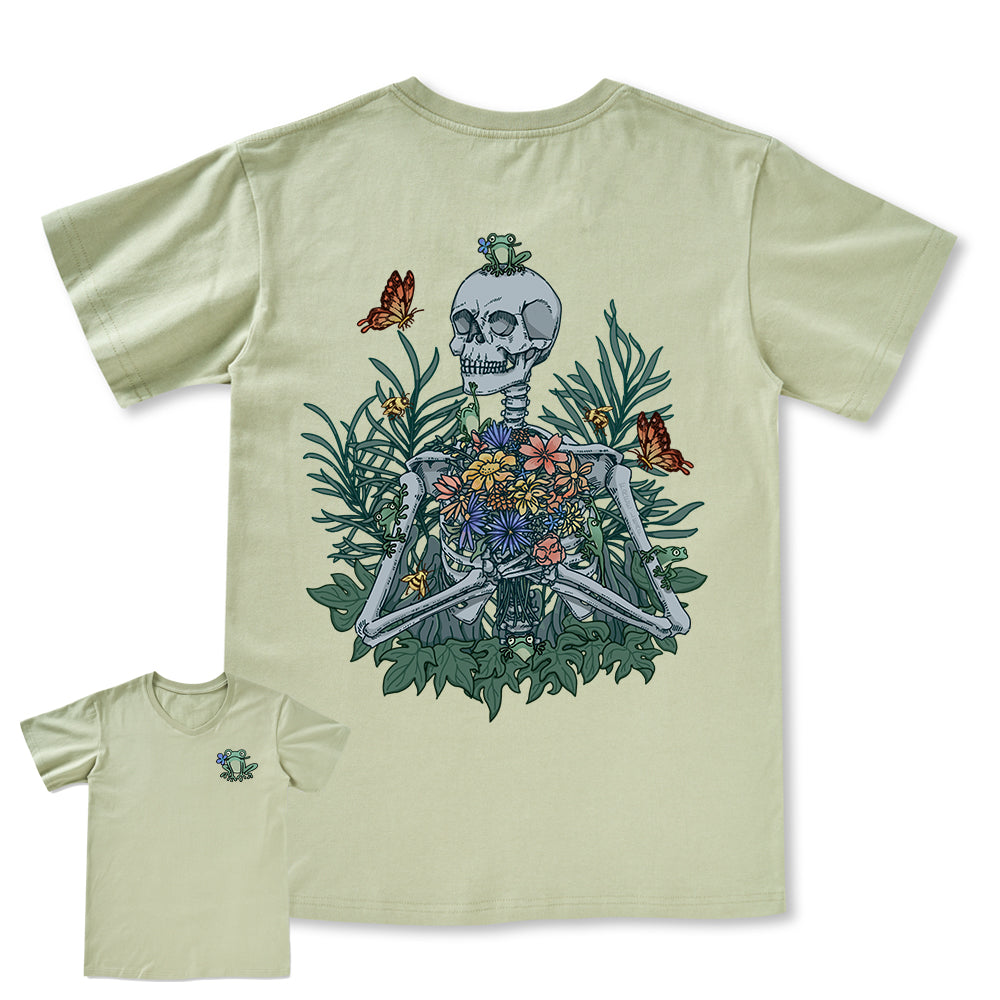 Freeleaf Rebirth in Bloom Unisex Nature Inspired V-neck Tee