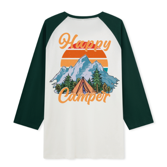 Happy Camper Raglan Long Sleeve Top