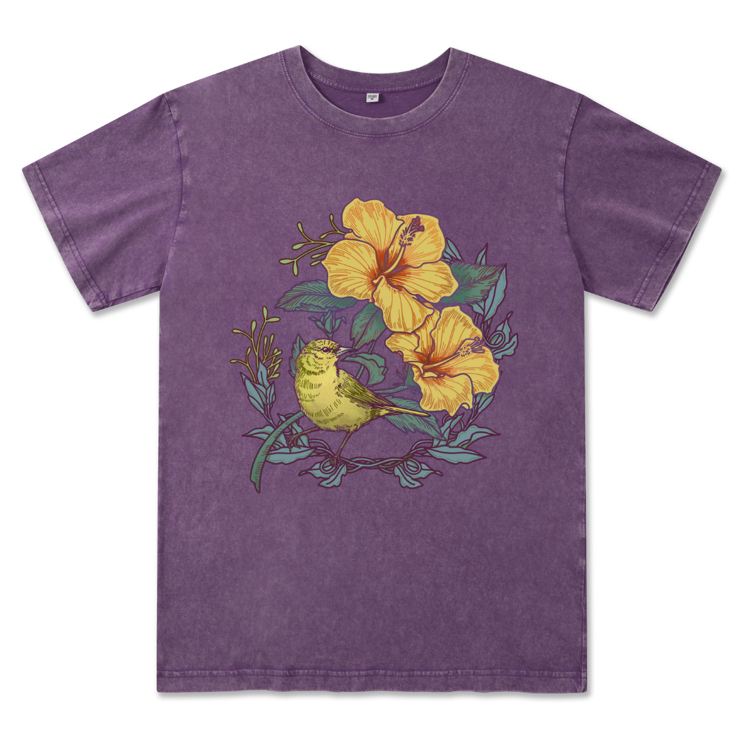 Amakihi Front-printed Washed Tee