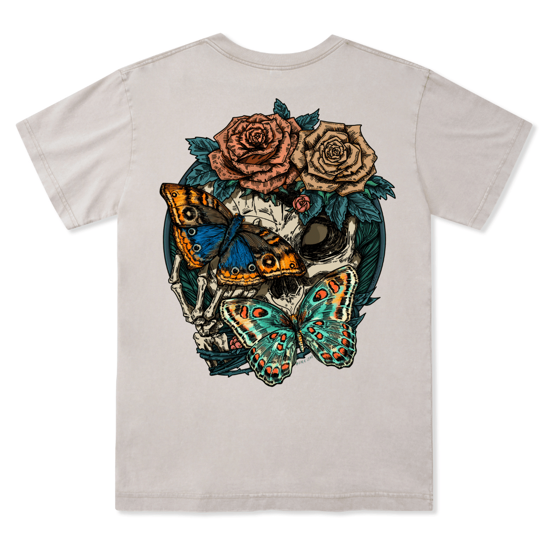 Floral Skull Washed Tee