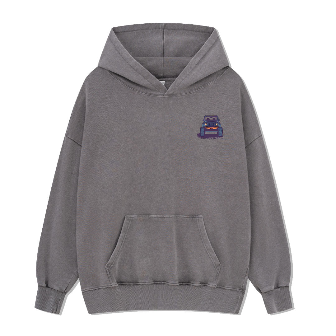 Go Hiking With Music Washed Hoodie