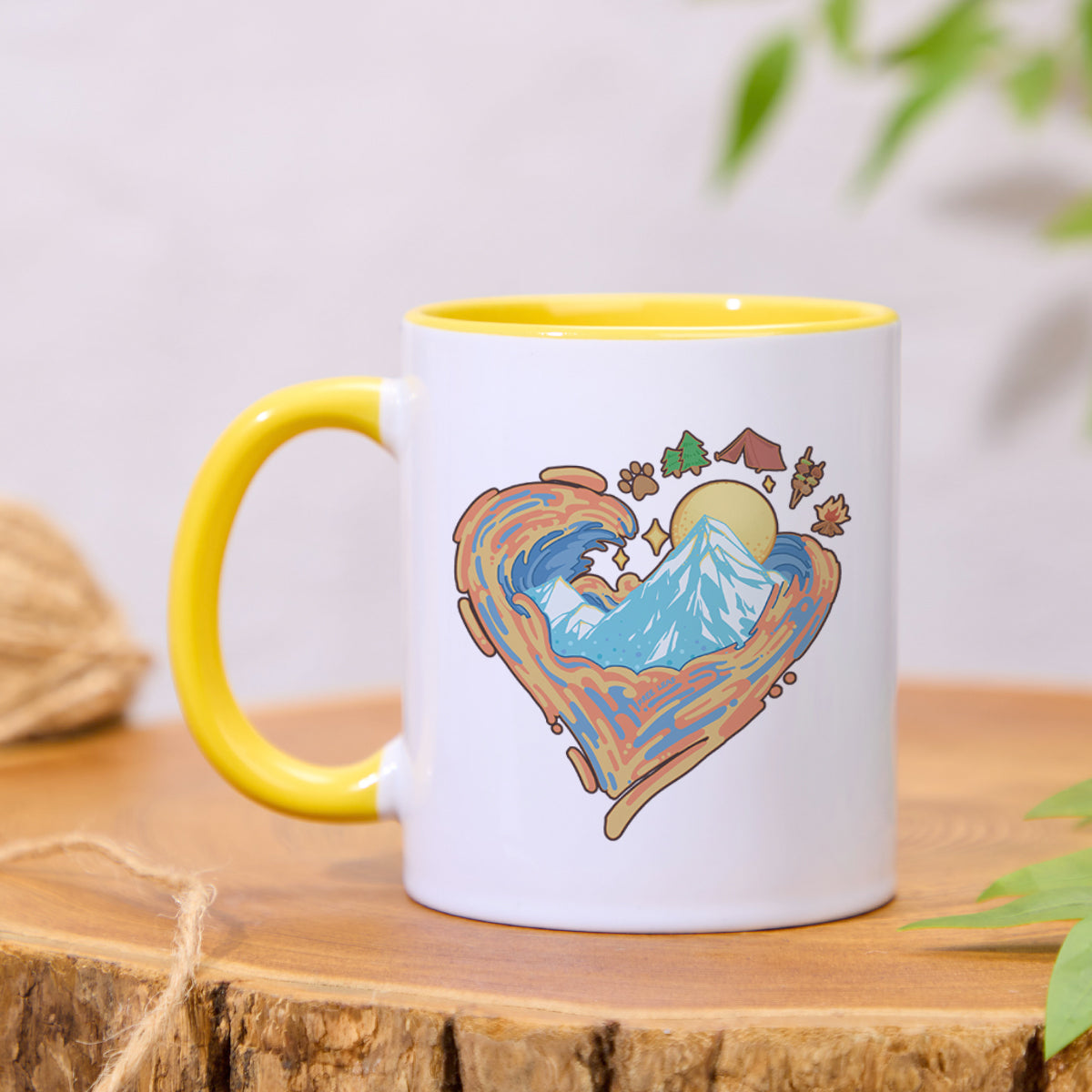 Freeleaf Heart of Wilderness Camping Colorful Ceramic Mug