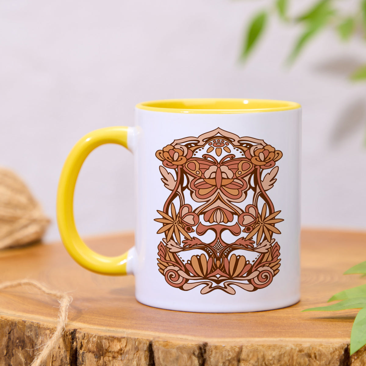 Freeleaf Spring Butterfly Colorful Ceramic Mug