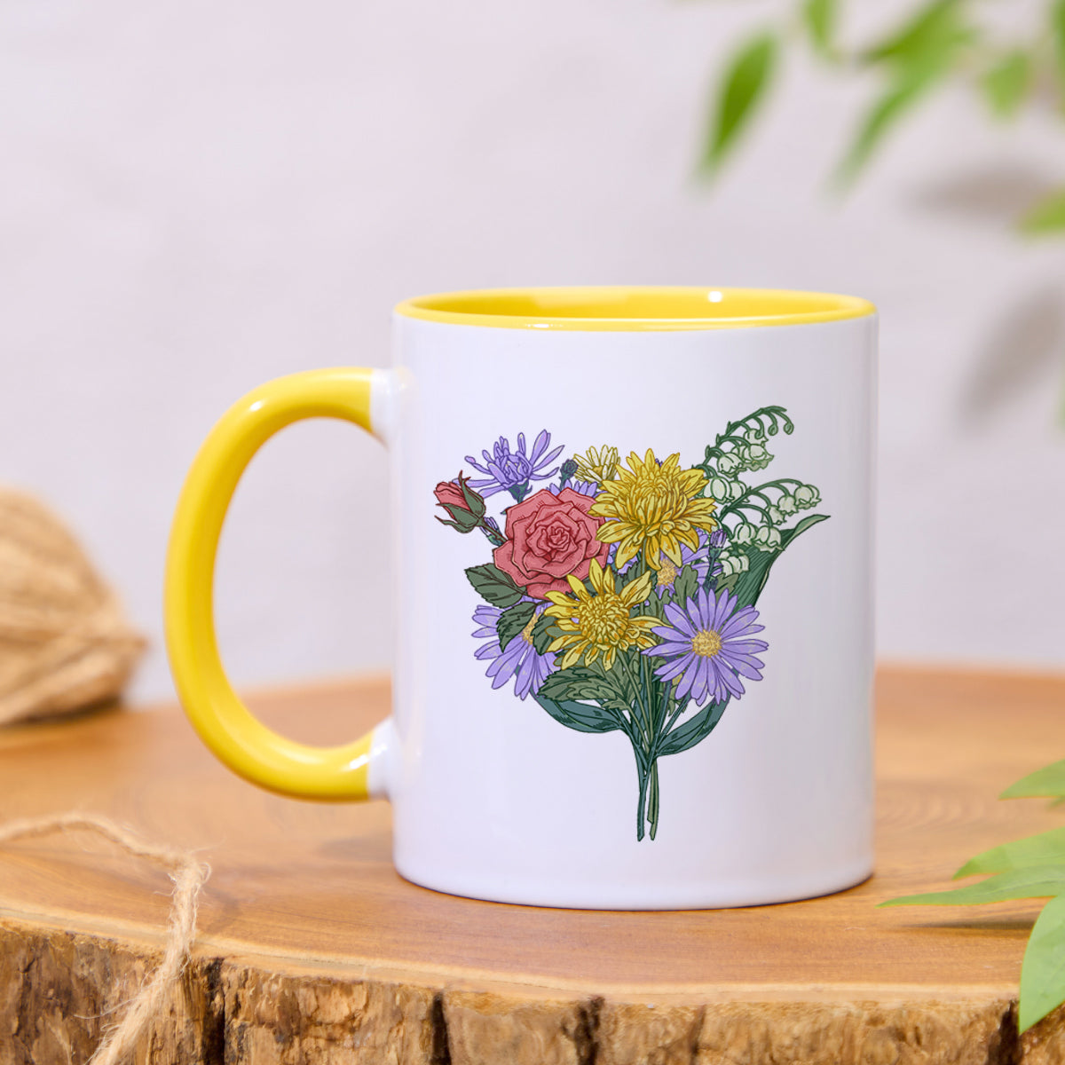Freeleaf Symphony of Flowers Colorful Ceramic Mug