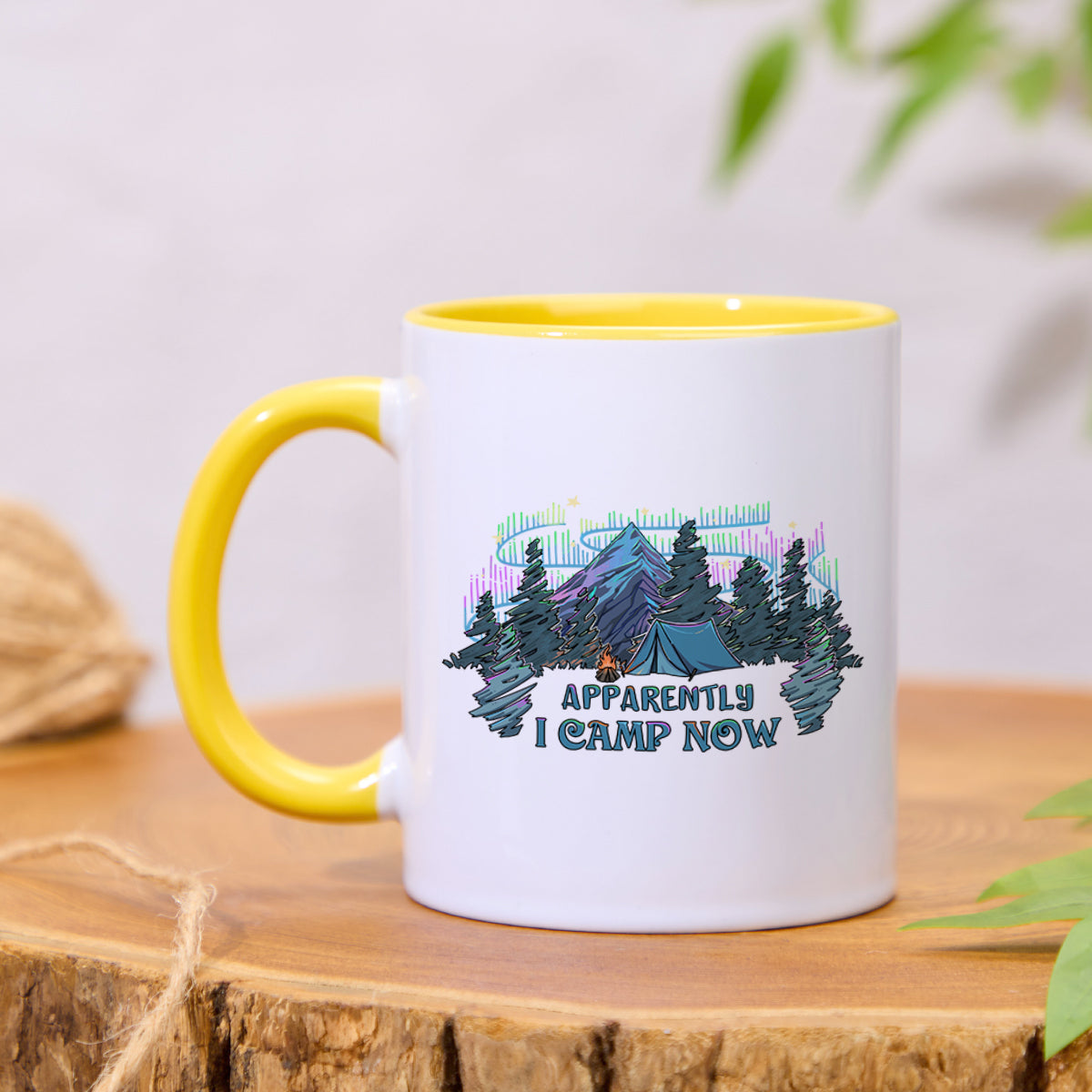 Freeleaf I Camping Now Colorful Ceramic Mug