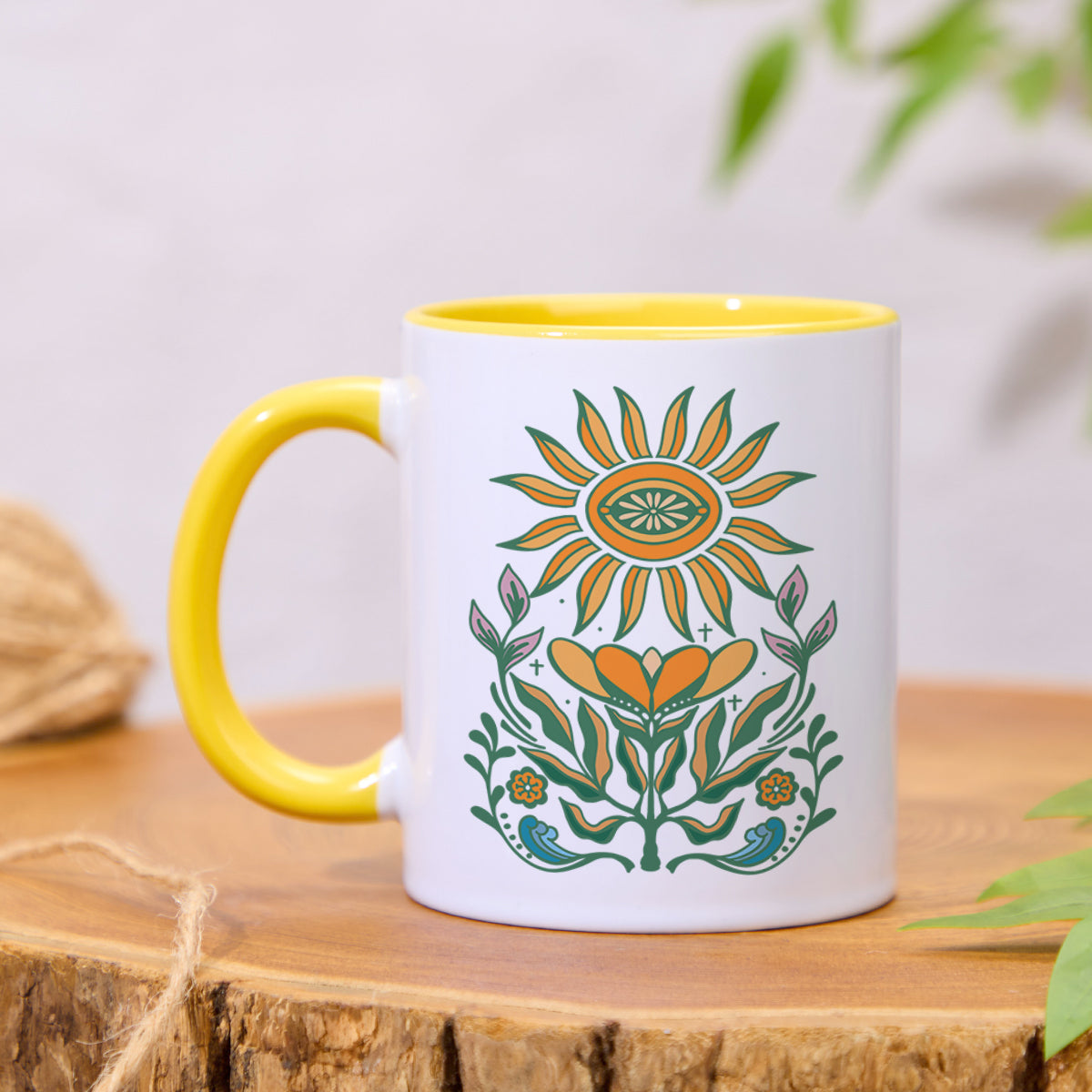 Freeleaf Sunflower Colorful Ceramic Mug