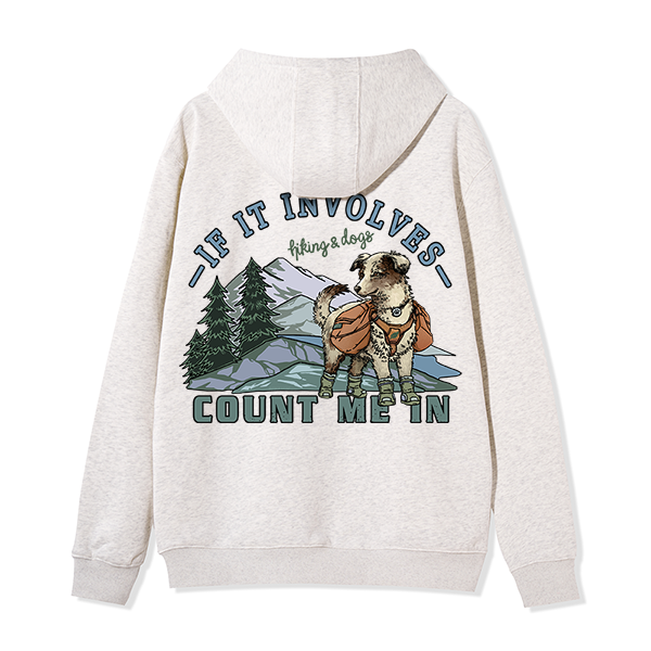 Freeleaf Hiking & Dogs Adventure Unisex Nature Inspired Fleece Full-Zip Hoodie