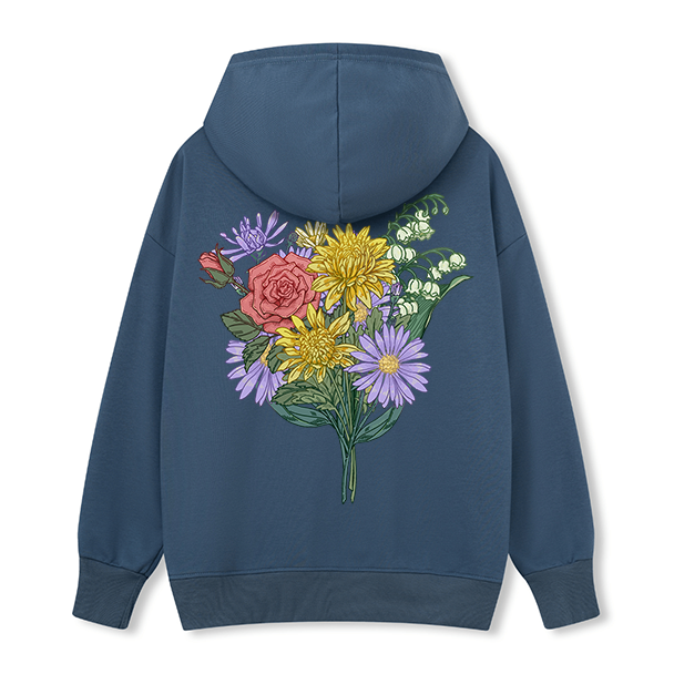 Freeleaf Symphony of Flowers Unisex Nature Inspired Hoodie