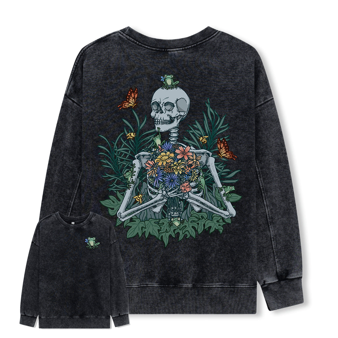 Freeleaf Rebirth in Bloom Unisex Nature Inspired Washed Sweatshirt