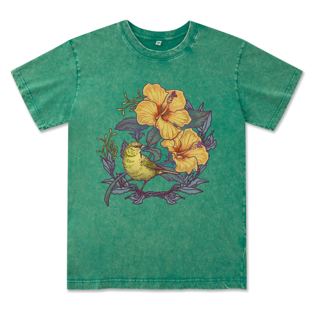 Amakihi Front-printed Washed Tee