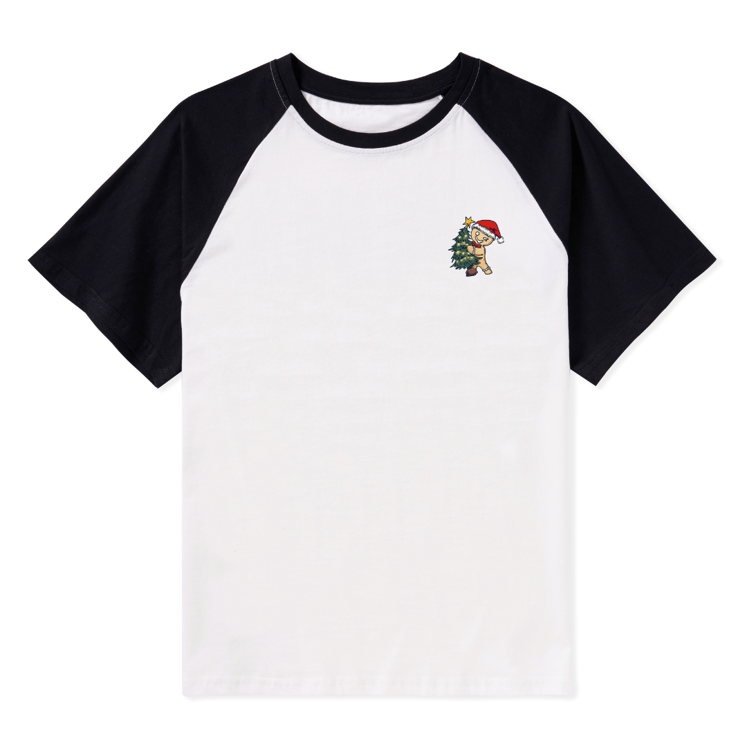 Merry Christmas Raglan Short Sleeve Top
