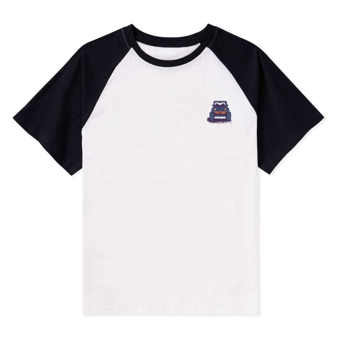 Go Hiking With Music Raglan Short Sleeve Top
