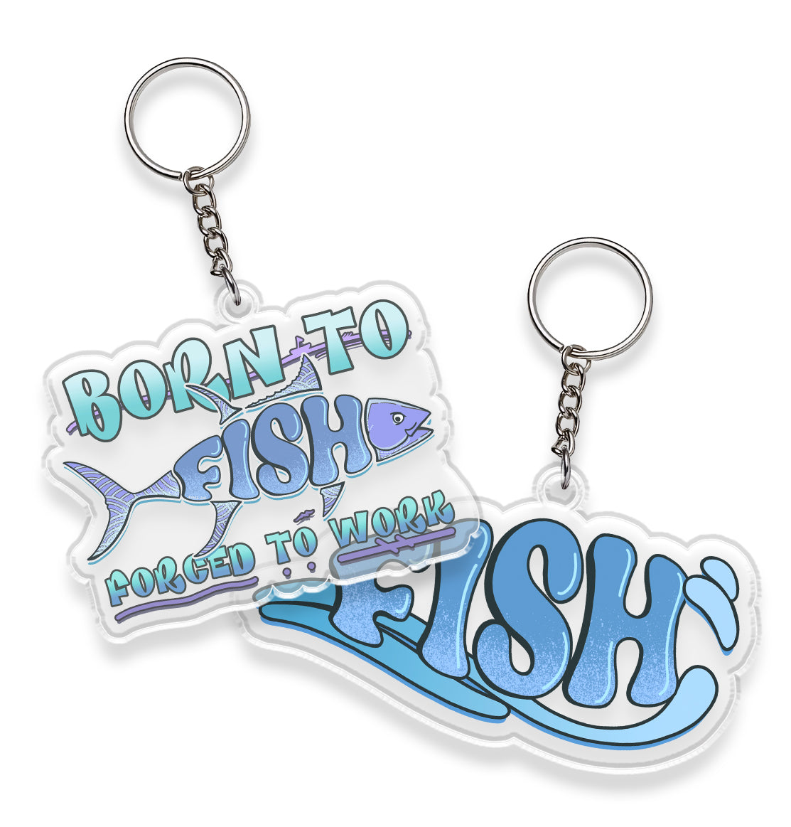 Freeleaf Born To Fish Double-Sided Acrylic Keychain