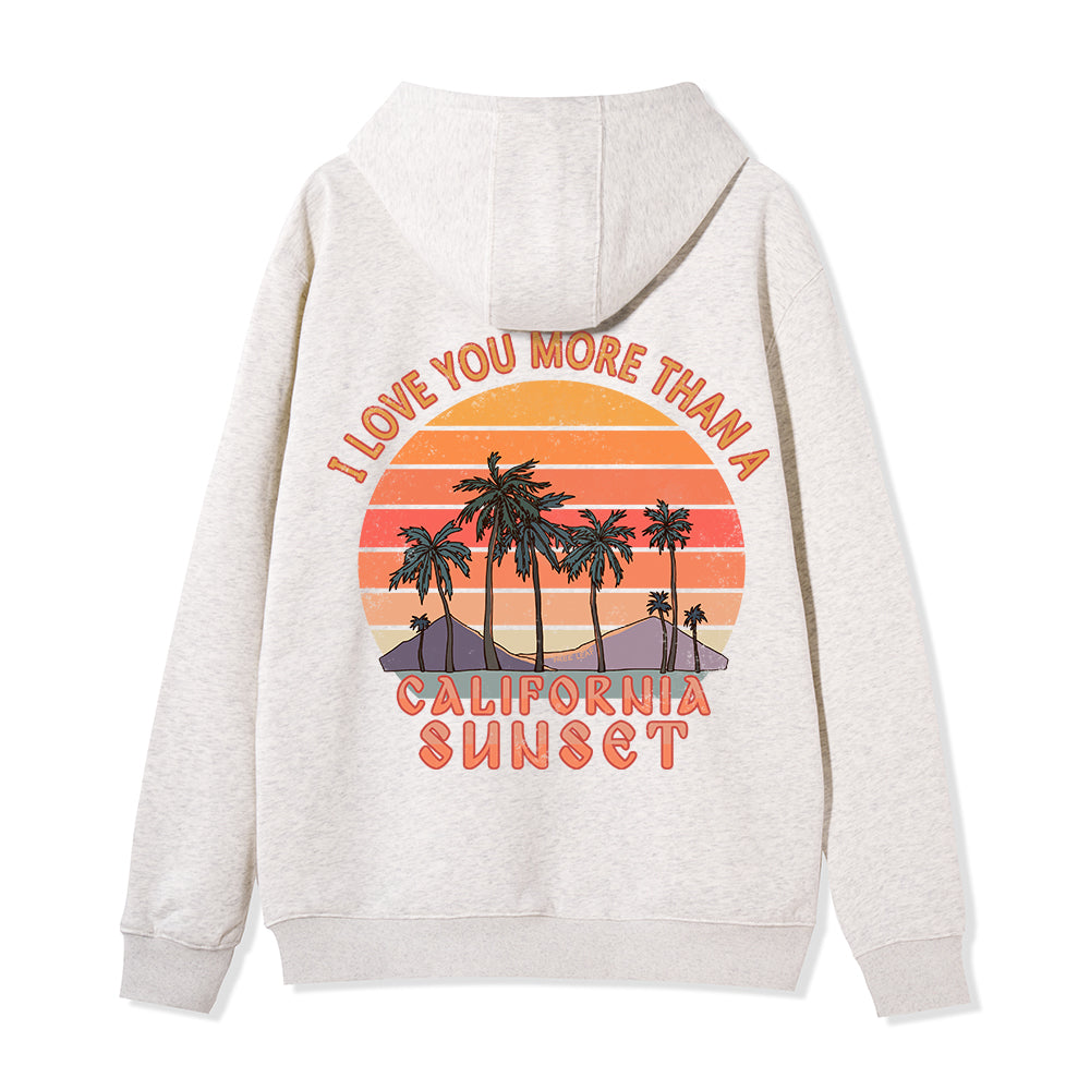 Freeleaf Sunset Reverie Unisex Back-printed Fleece Full-Zip Hoodie