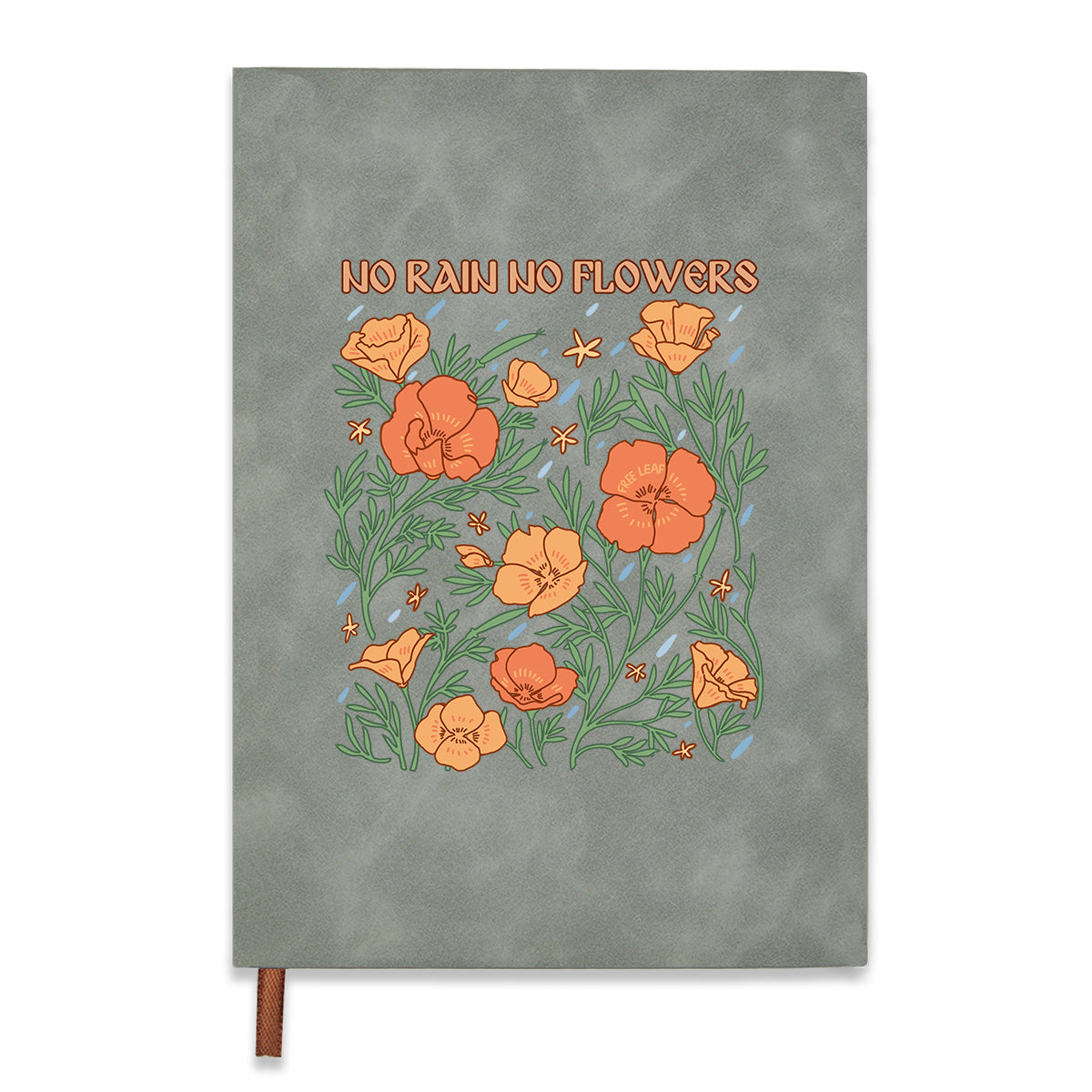 Freeleaf No Rain No Flowers Vintage Leather Journal Notebook
