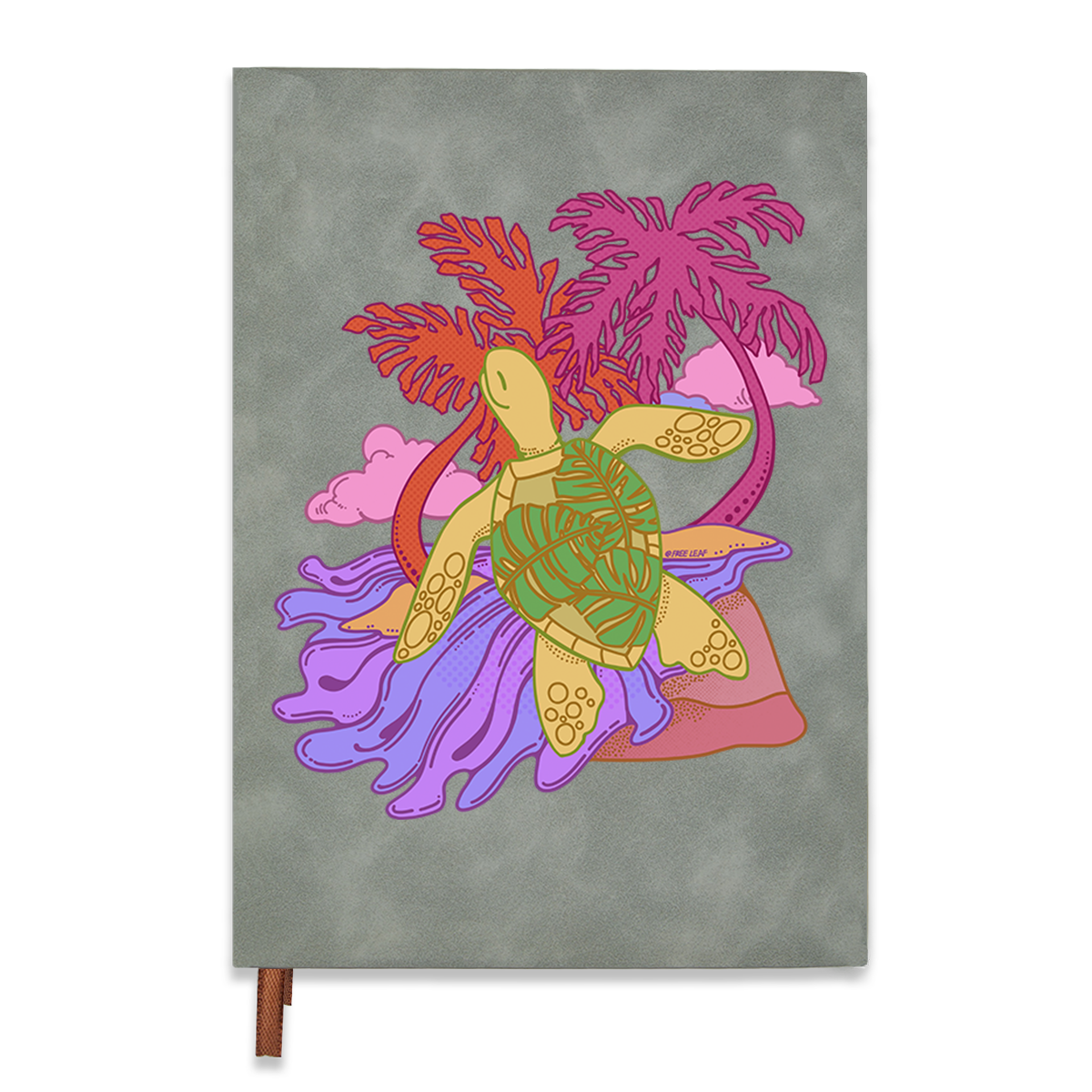 Freeleaf Hawaiian Green Sea Turtle Vintage Leather Journal Notebook