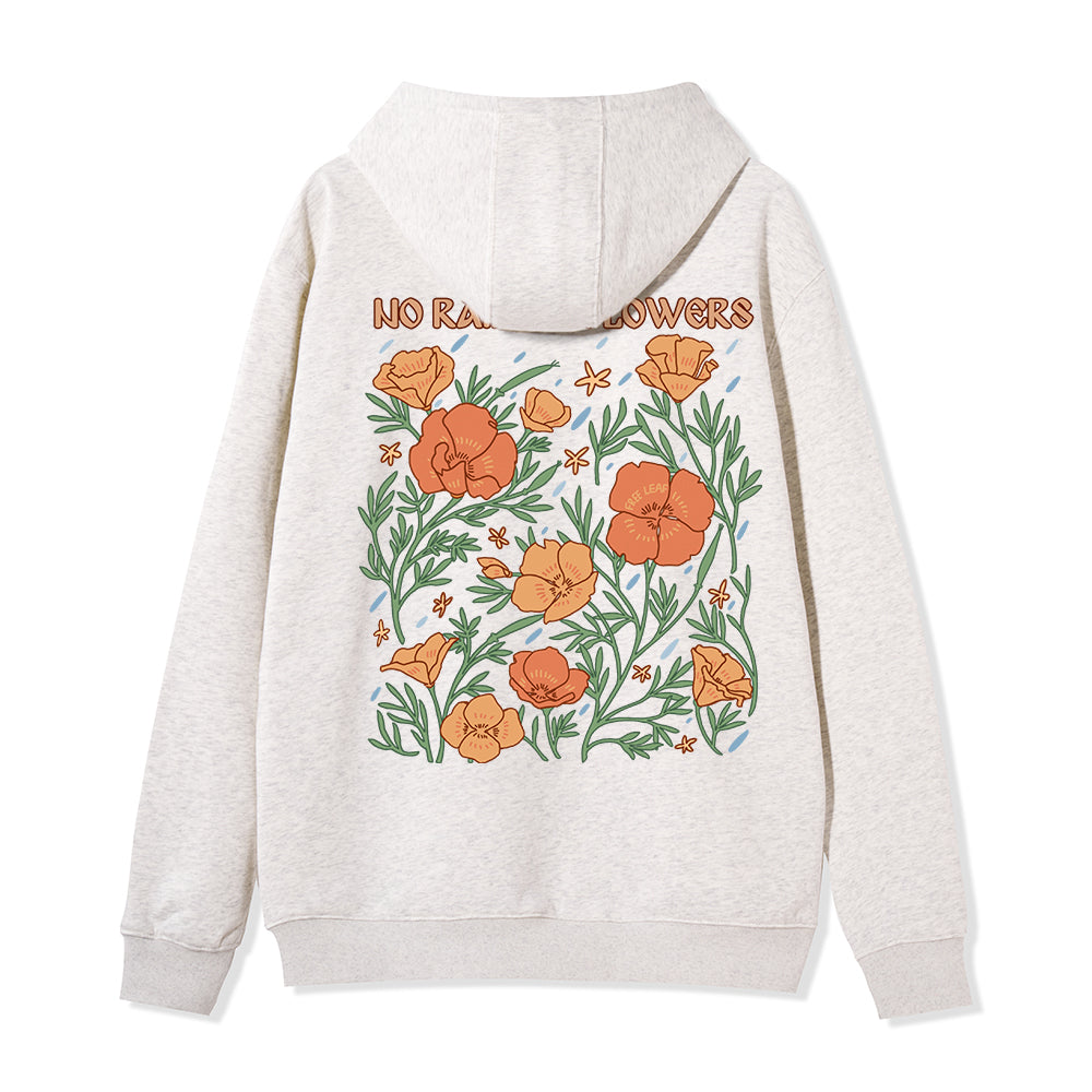 Freeleaf No Rain No Flowers Full-Zip Back-printed Hoodie