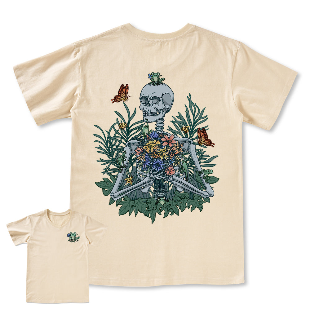 Freeleaf Rebirth in Bloom Unisex Nature Inspired V-neck Tee