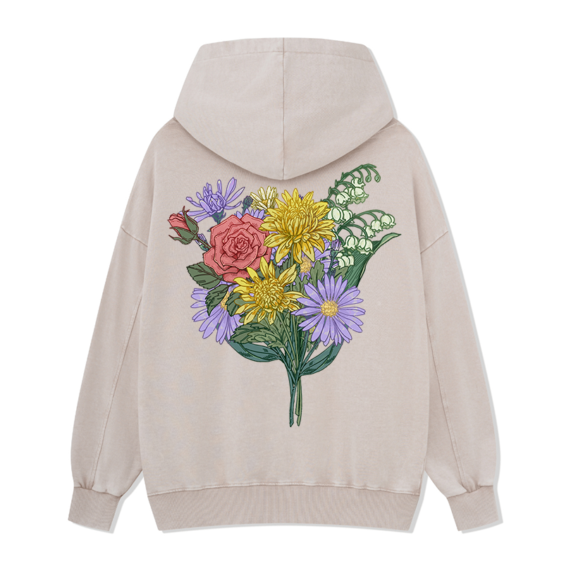 Freeleaf Symphony of Flowers Unisex Nature Inspired Hoodie
