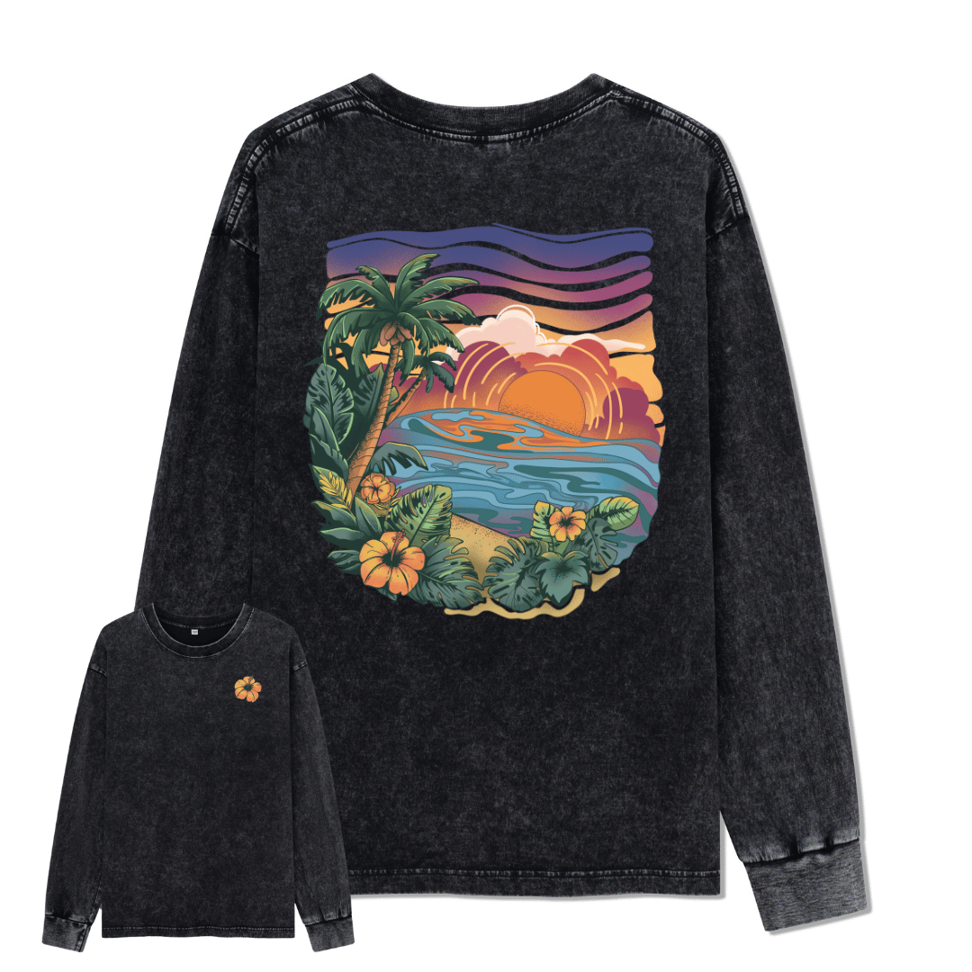 Golden Beach Washed Long Sleeve Top