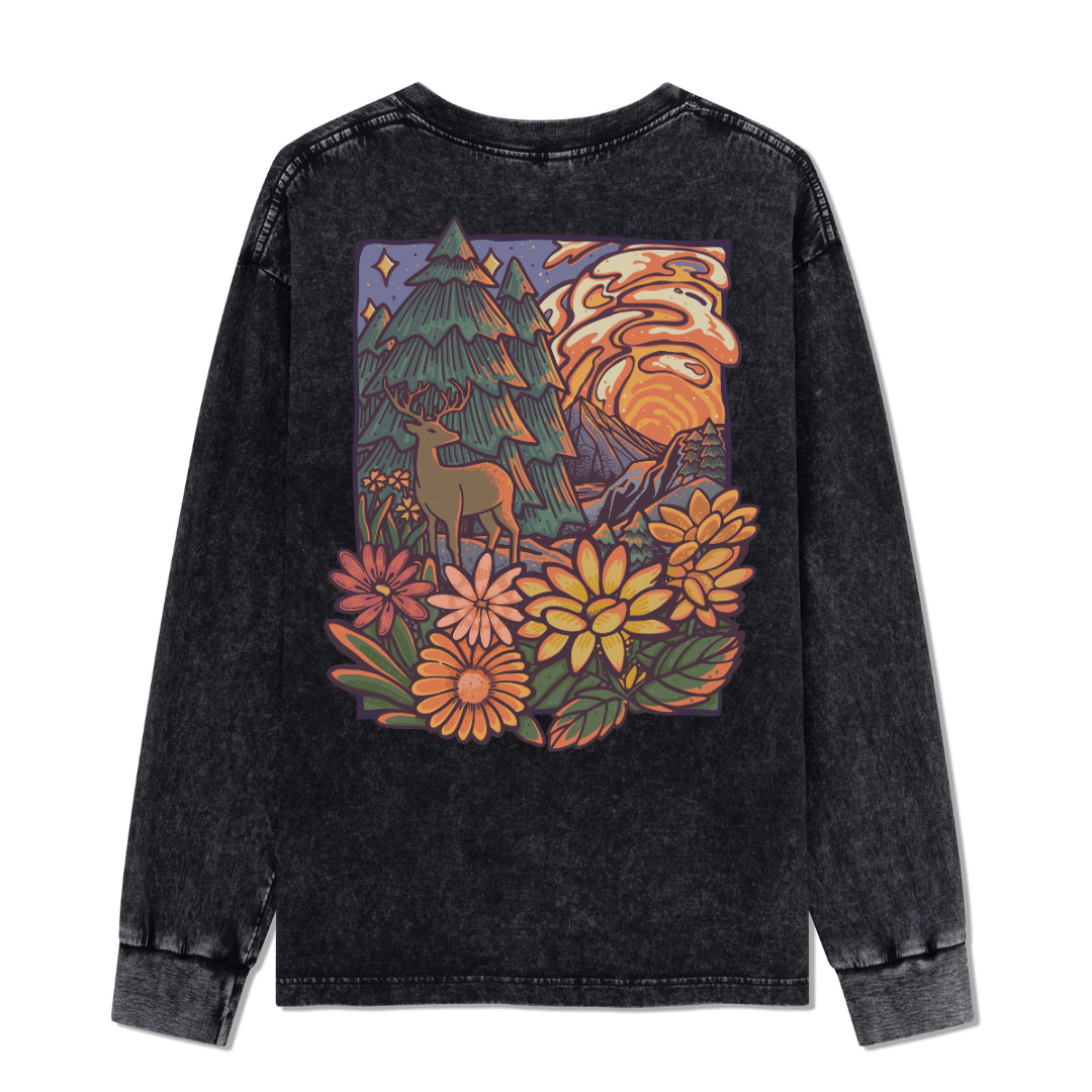 Wander In The Forest Washed Long Sleeve Top