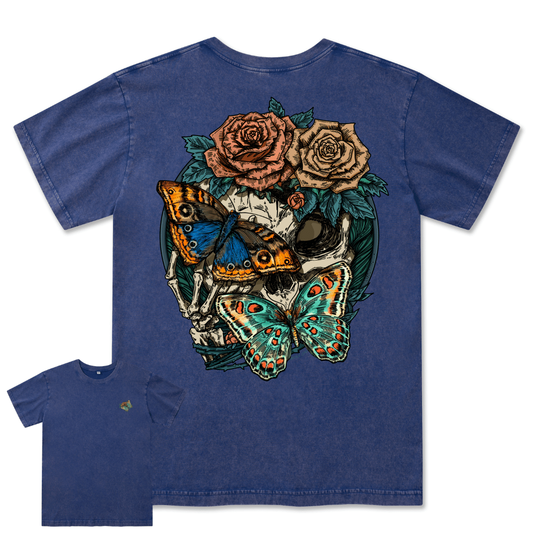 Floral Skull Washed Tee