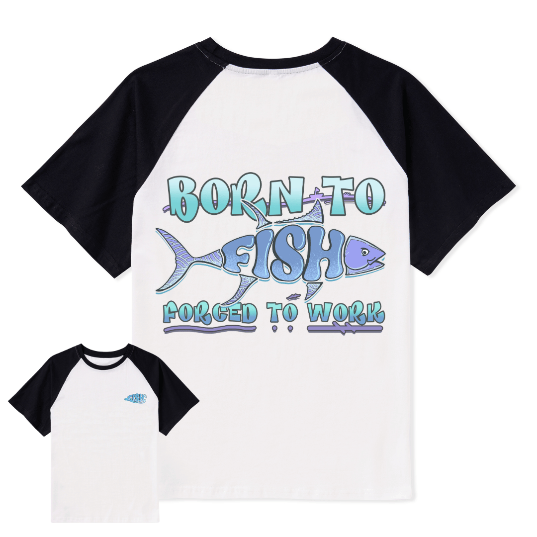 Born To Fish Raglan Short Sleeve Top