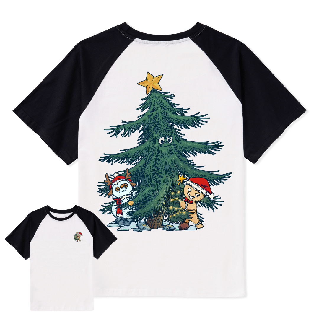 Merry Christmas Raglan Short Sleeve Top