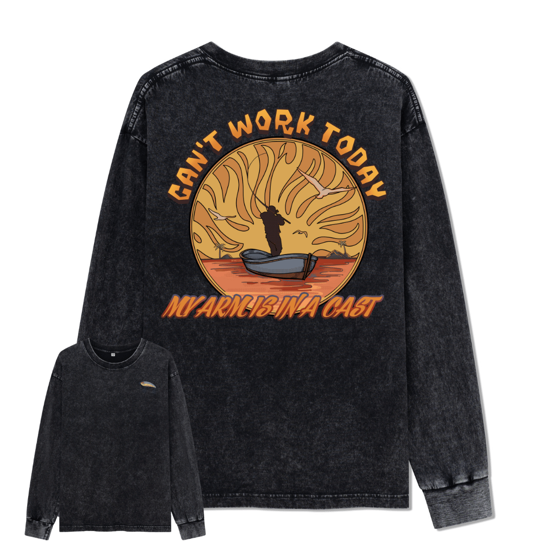 Can't Work Today Washed Long Sleeve Top