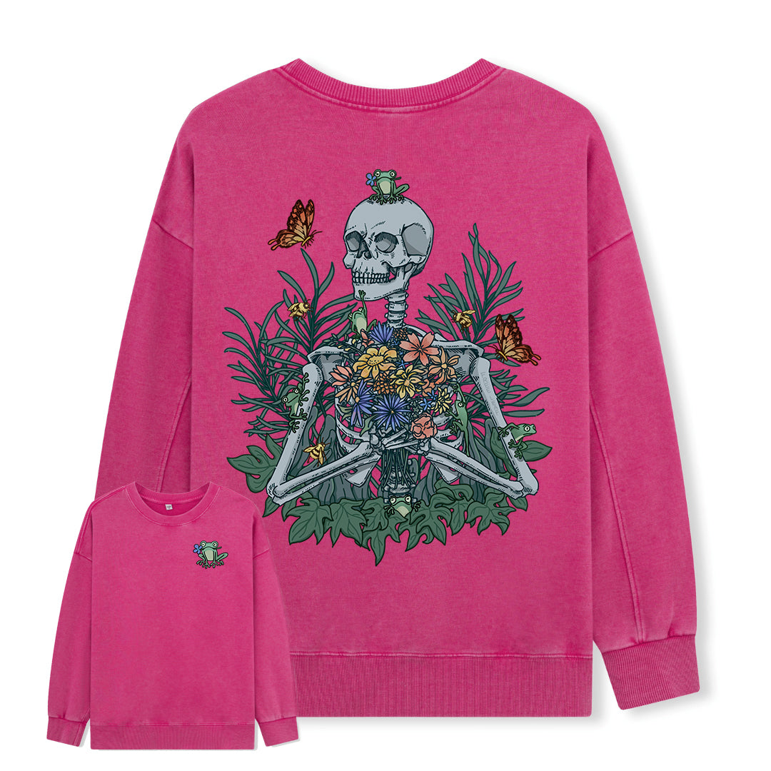 Freeleaf Rebirth in Bloom Unisex Nature Inspired Washed Sweatshirt