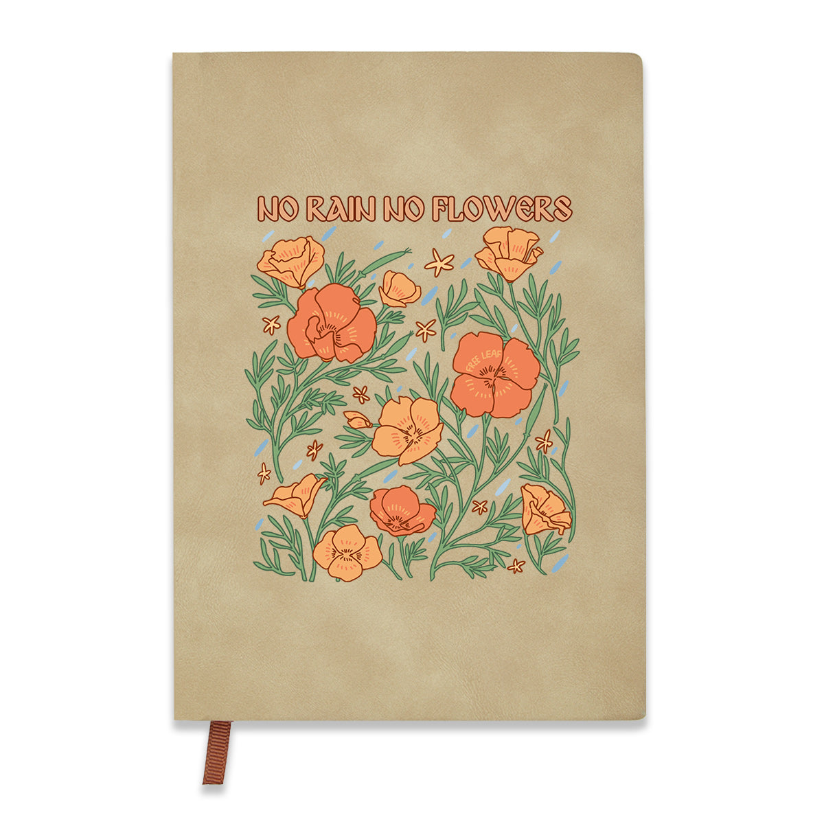 Freeleaf No Rain No Flowers Vintage Leather Journal Notebook
