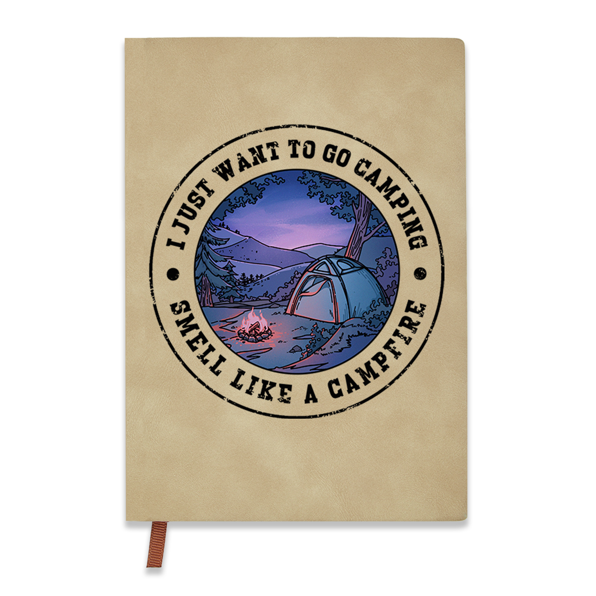 Freeleaf Just Want To Go Camping Vintage Leather Journal Notebook
