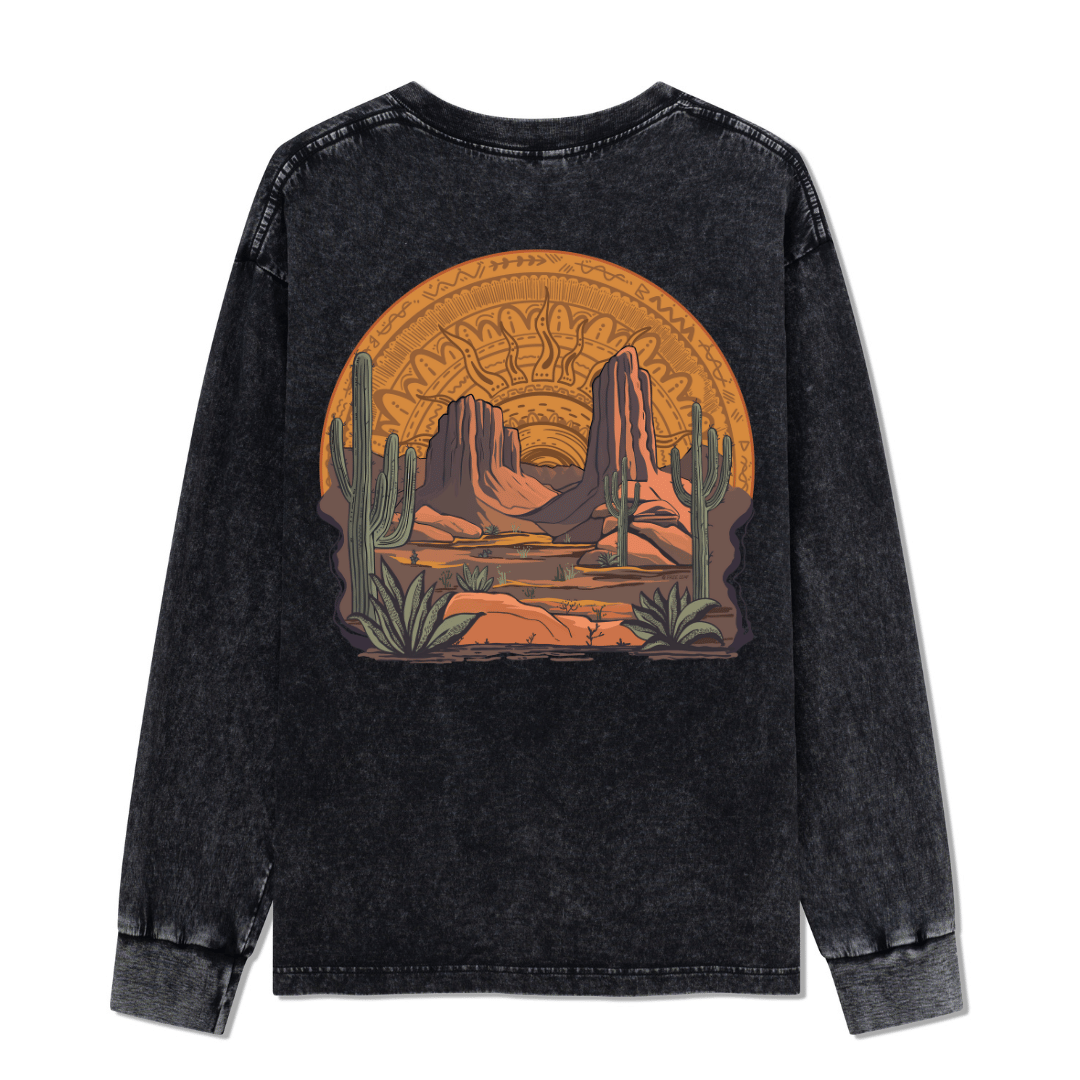 Golden Desert Washed Long Sleeve Top