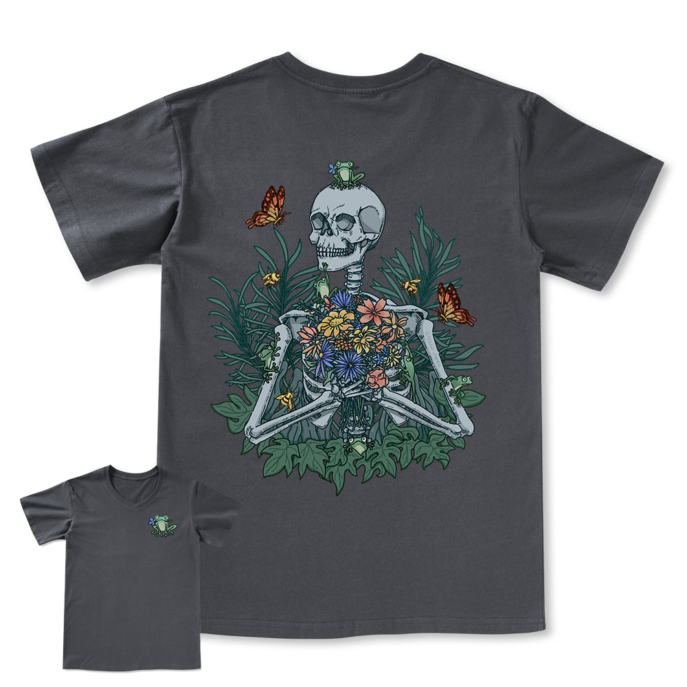 Freeleaf Rebirth in Bloom Unisex Nature Inspired V-neck Tee