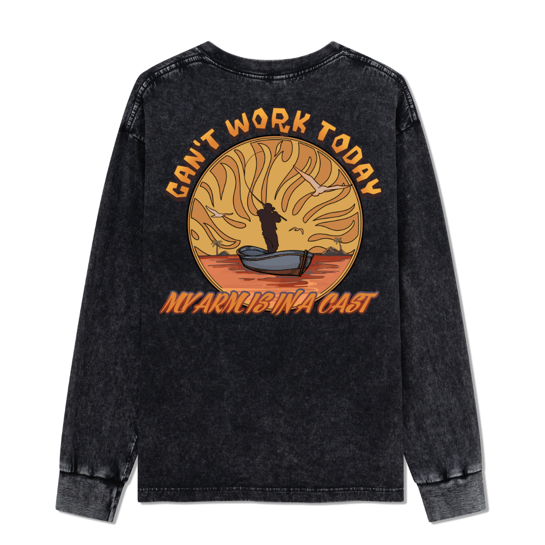 Can't Work Today Washed Long Sleeve Top