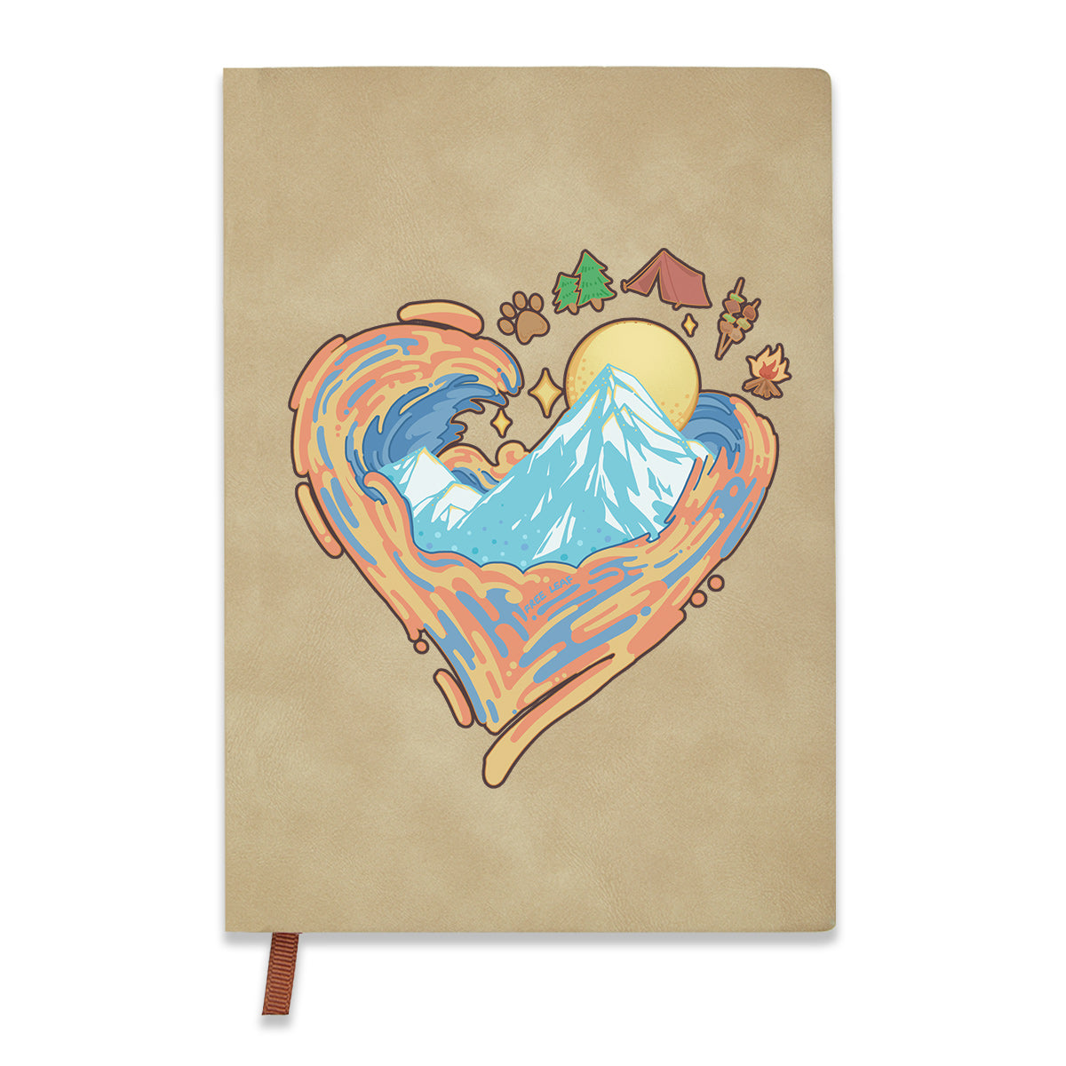 Freeleaf Heart of Wilderness Camping Vintage Leather Journal Notebook